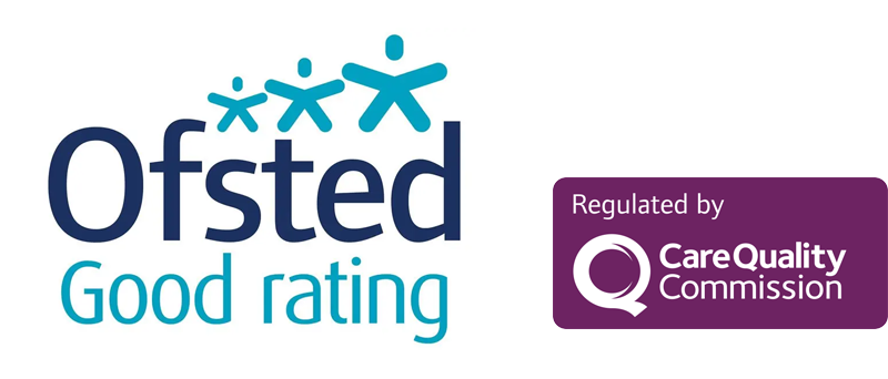 Logos: Ofsted Good Rating, Regulated by Care Quaklit Commision